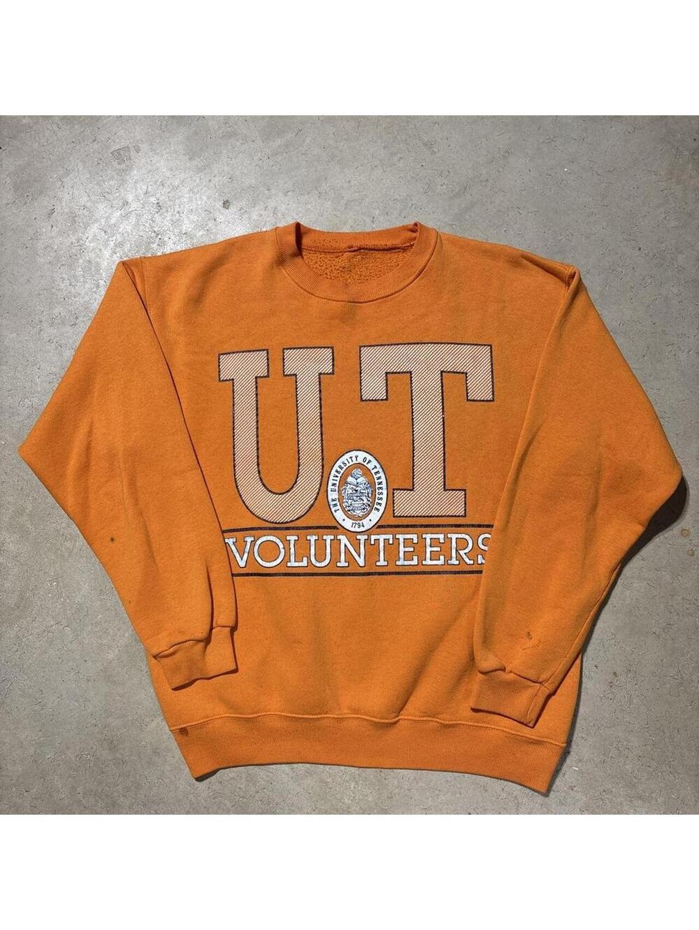 Vintage 90s Tennessee Volunteers UT Sweatshirt Mens L Orange College Crewneck